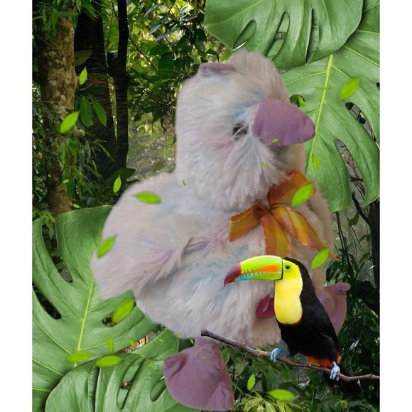 GOFFA Easter Chirping White Baby Bird with Purple Trim & Yellow Paid Bow 6" Toy - Picture 5 of 15